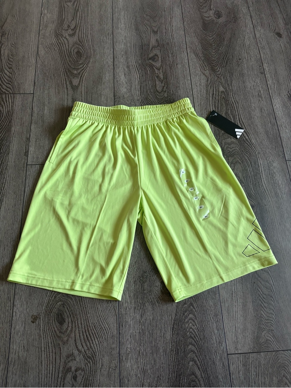 Adidas boys  Neon Yellow Athletic Shorts